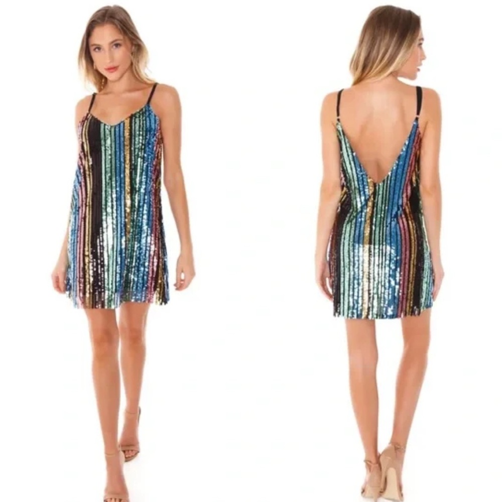Show Me Your Mumu Vivian Sequin Slip Dress Large